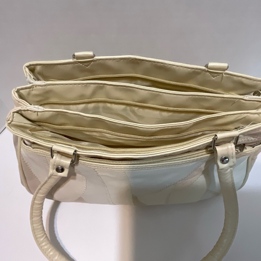 Two Toned Brown Leather Patchwork Handbag - image 3